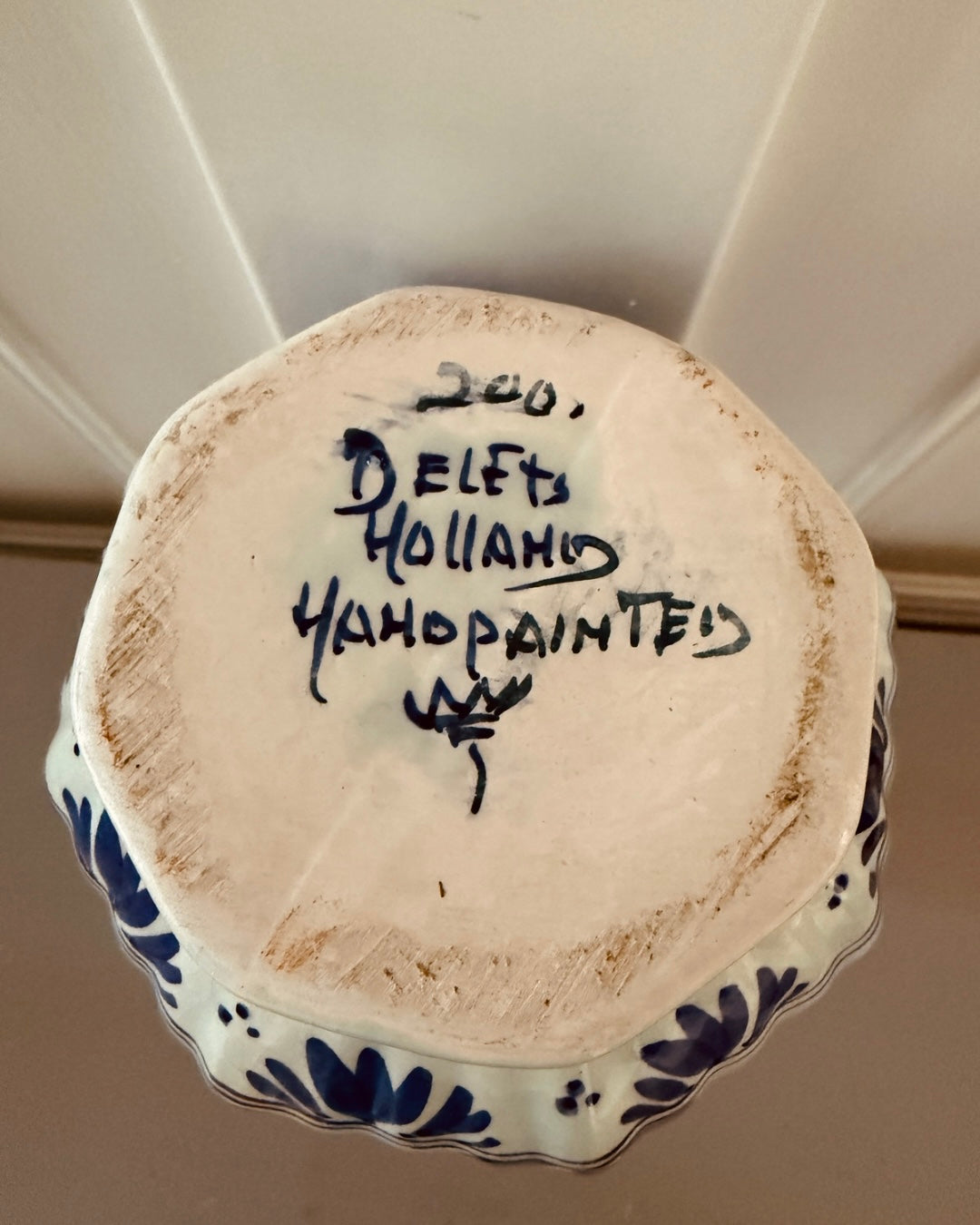 Vintage Delftsblauwe buikvaas | Handbeschilderd
