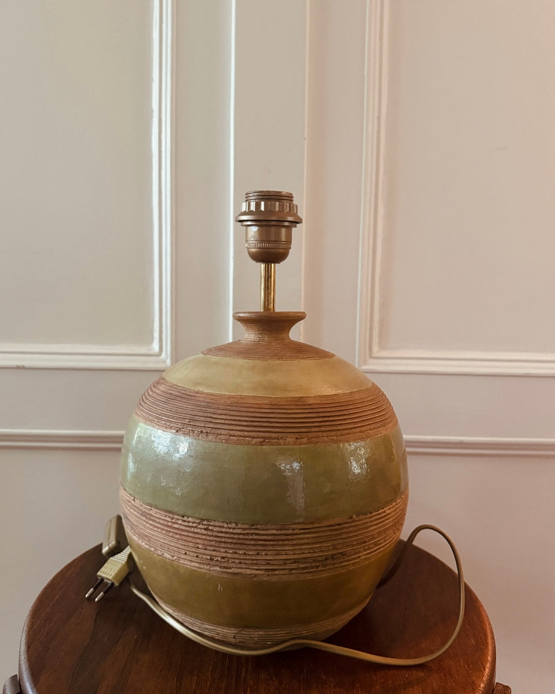 Vintage keramieken lampenvoet groen – 34 cm