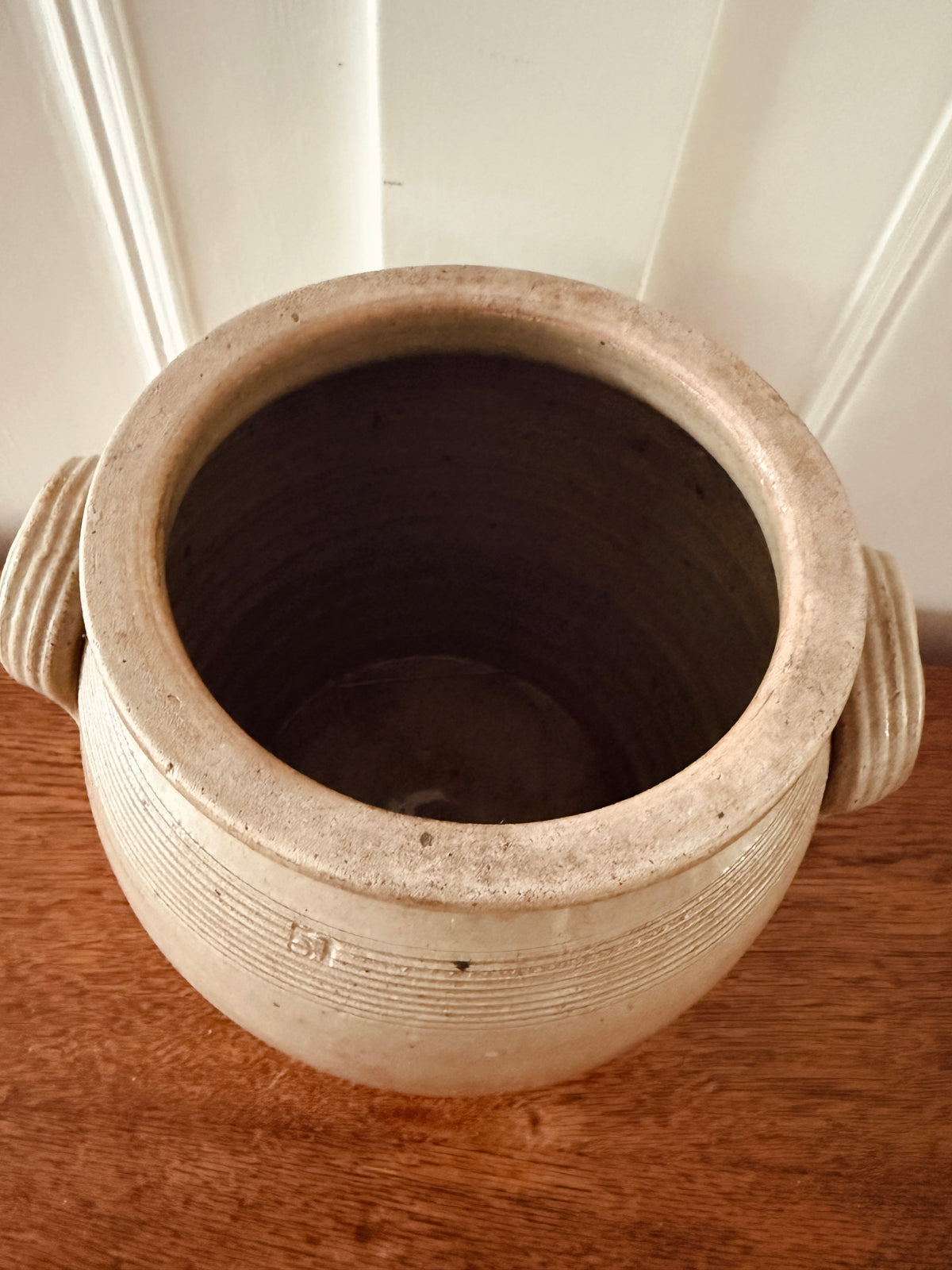 Oude grespot met handvatten – groot – 23 cm