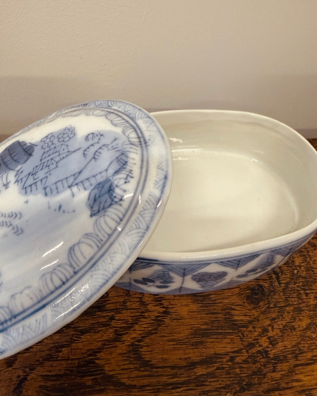 Chinees blauw-wit porseleinen bakje met deksel – 11,5 cm