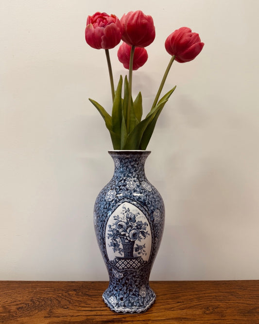 Blauw-wit vintage vaasje