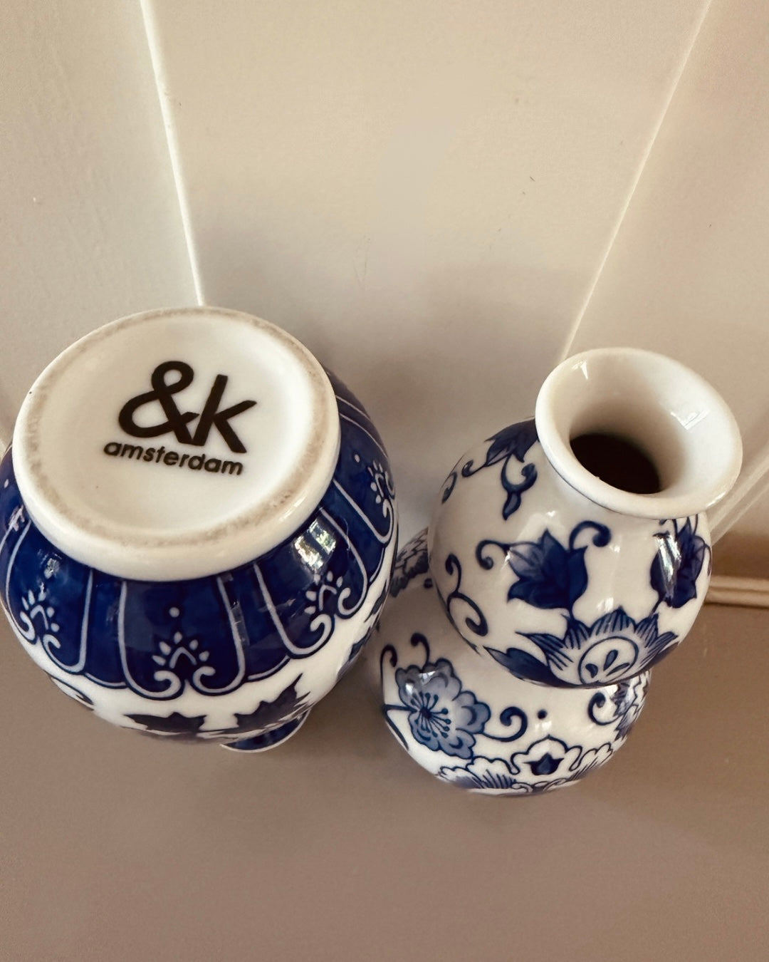 Set &K Amsterdam Delftsblauwe vaasjes | 2 stuks