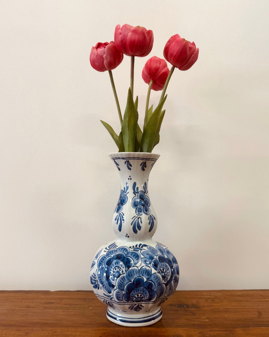 Vintage Delfts blauwe buikvaas handbeschilderd – 26 cm