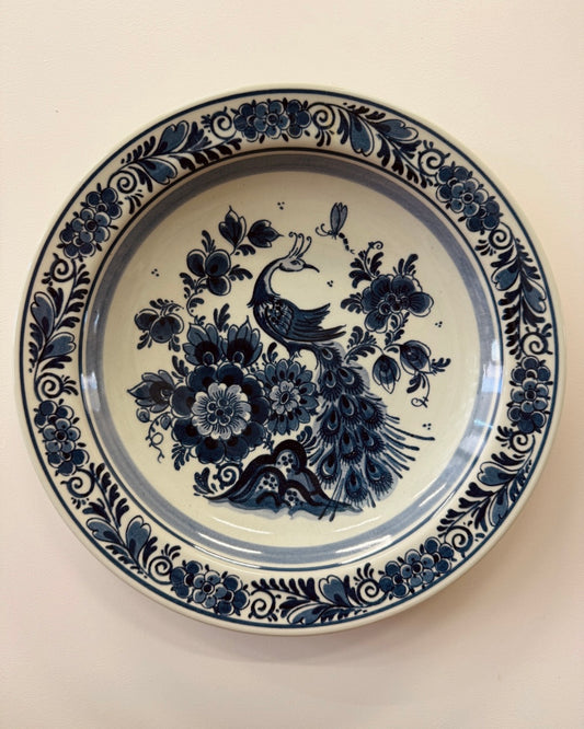 Goedewaagen Delfts blauw wandbord met vogelmotief