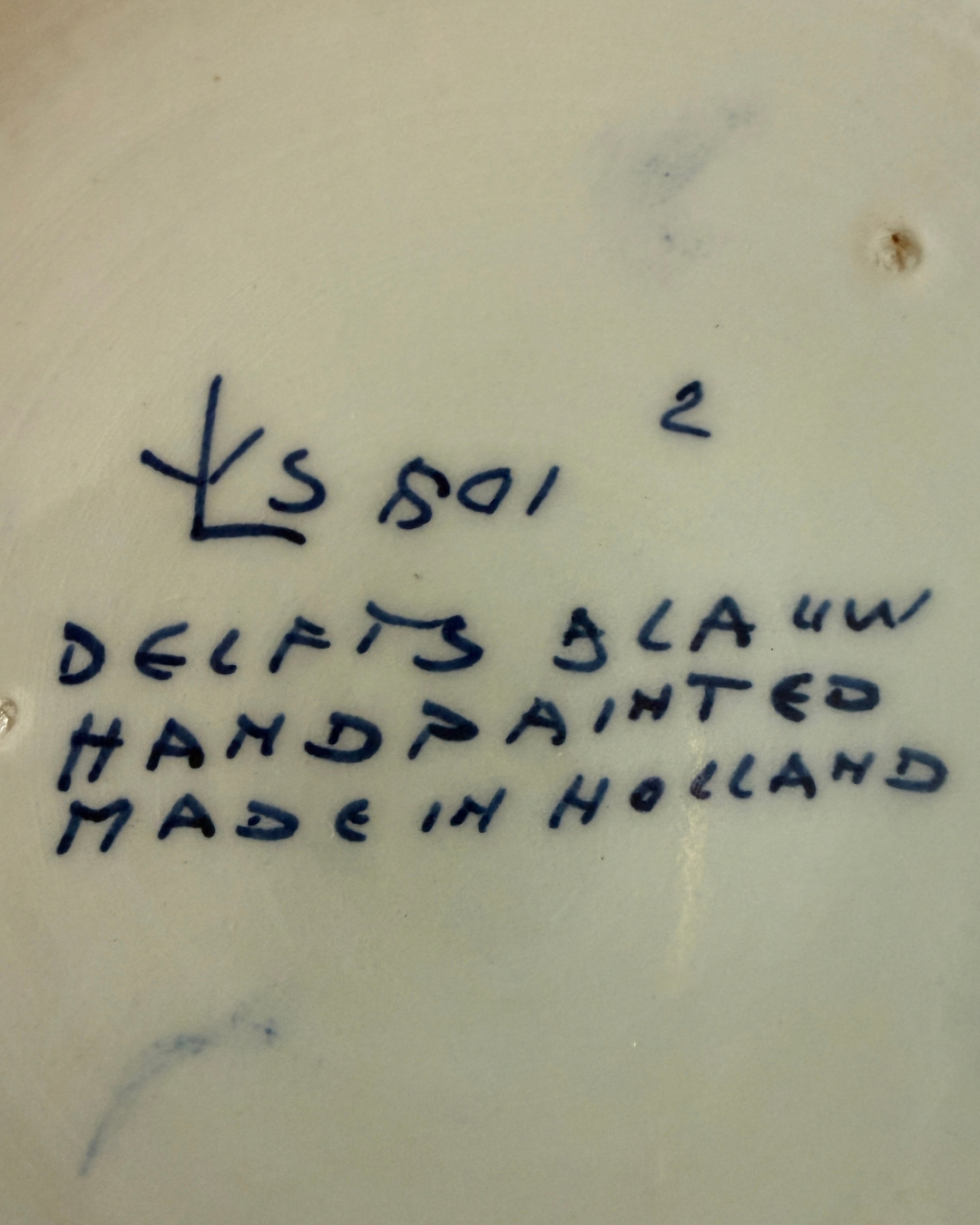 Handbeschilderde Delfts blauwe bloempot