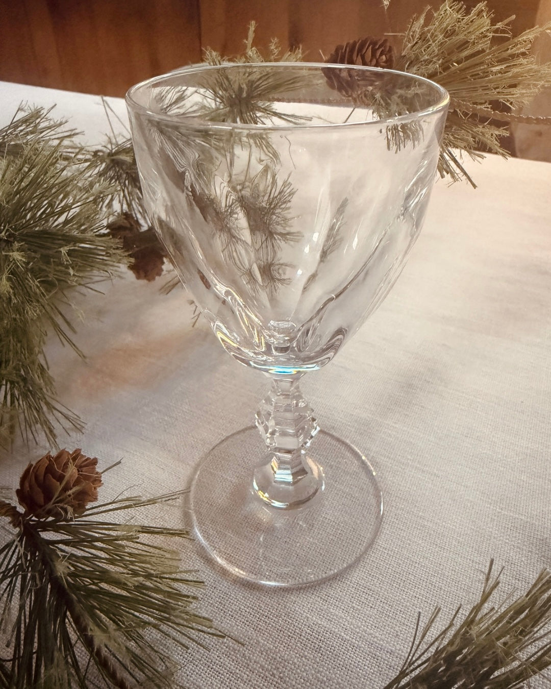 Set vintage kristallen wijnglazen