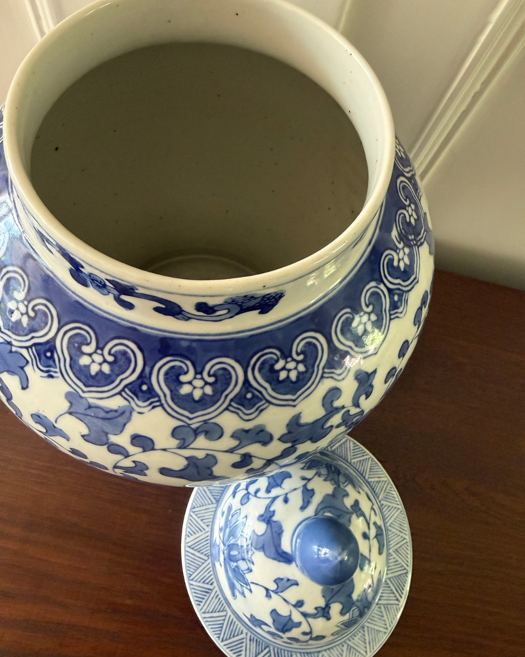 Grote blauw-witte gemberpot | Flamant | 37 cm