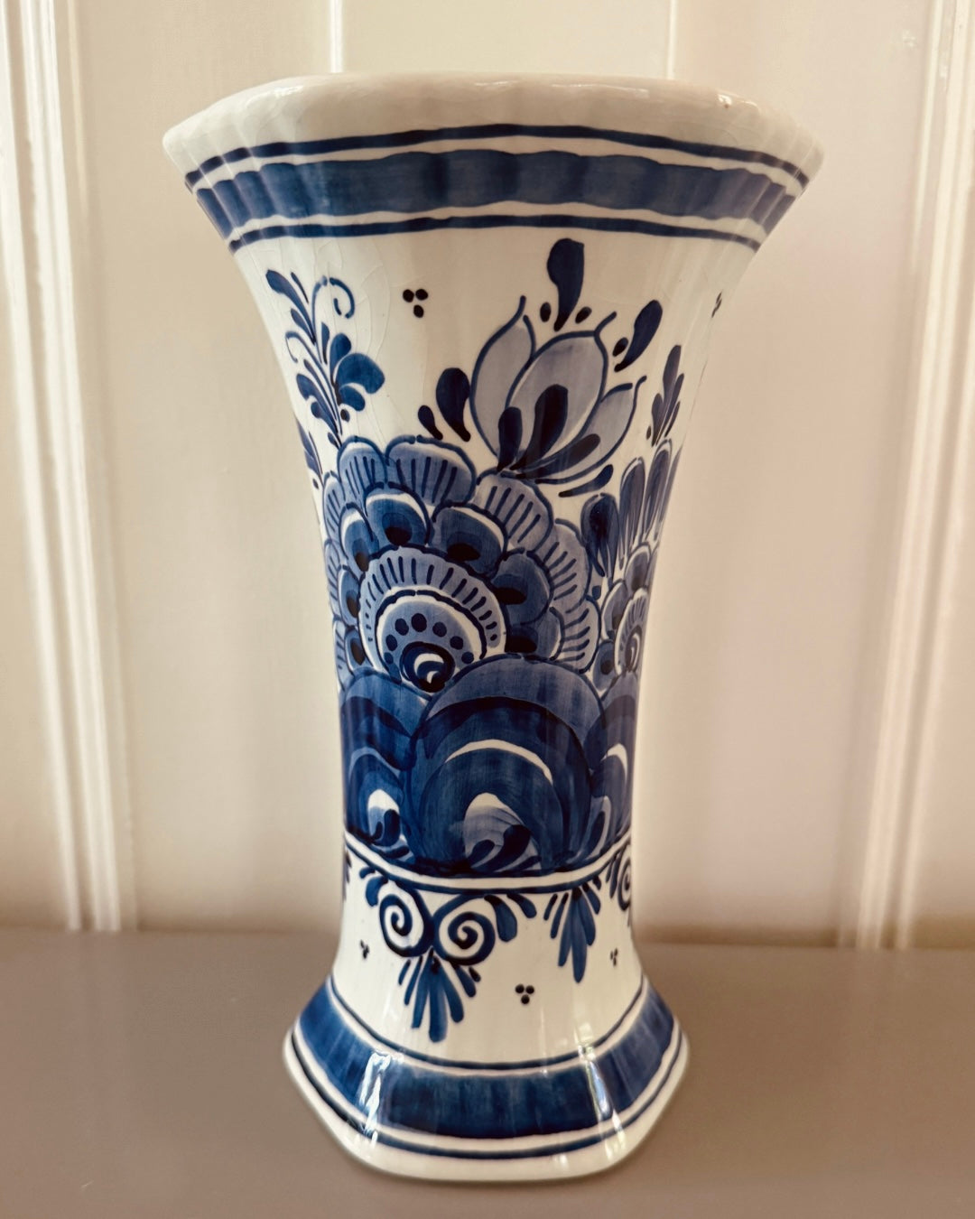 Set vintage Delftsblauwe vazen | Handbeschilderd