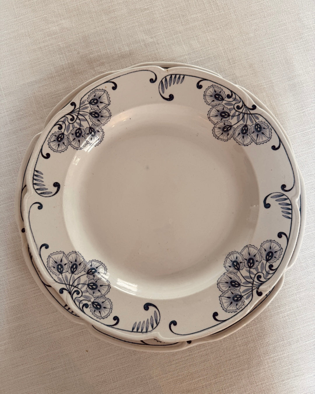 Set Franse schalen Palma – Terre de Fer Onnaing (blauw/wit)