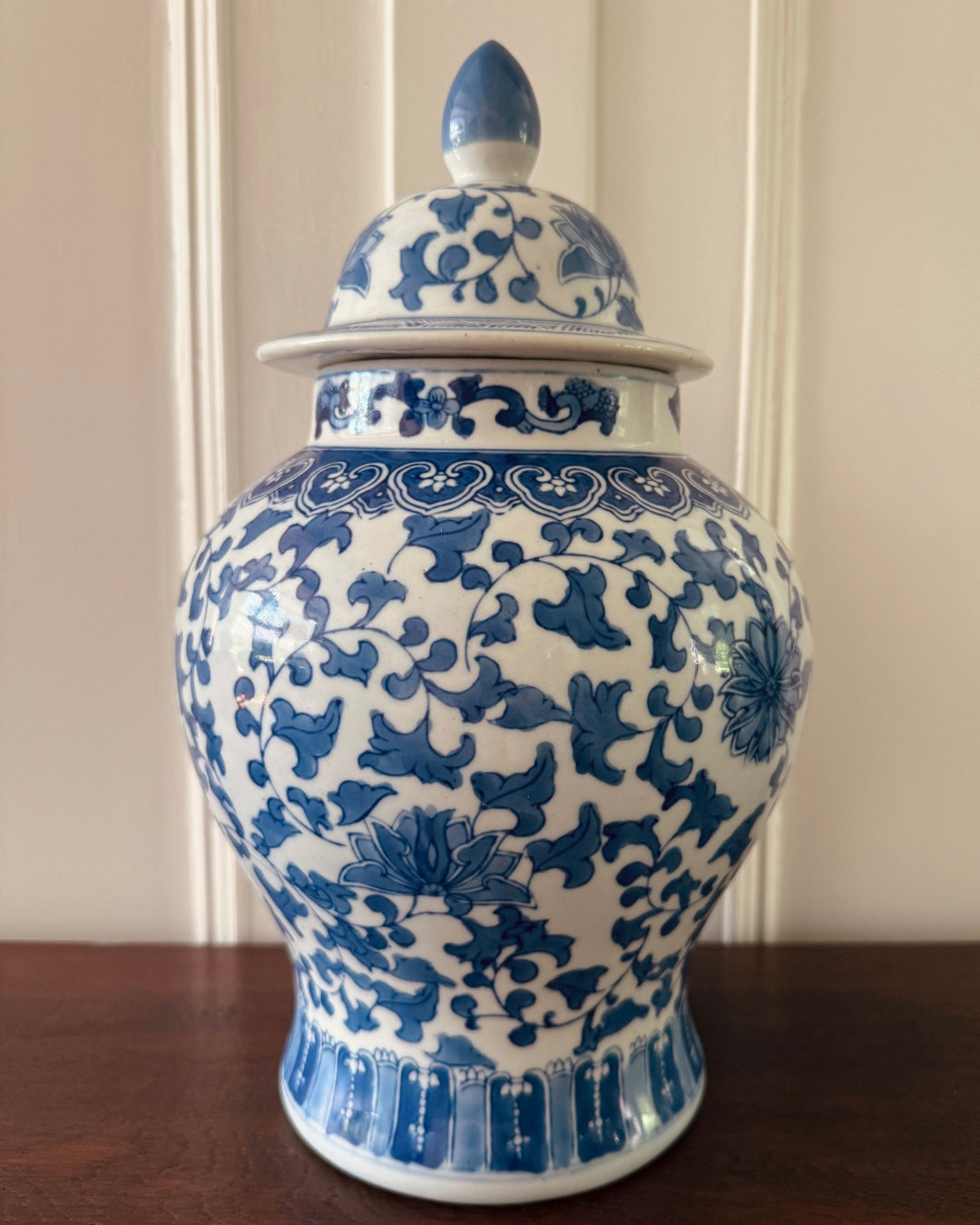 Grote blauw-witte gemberpot | Flamant | 37 cm