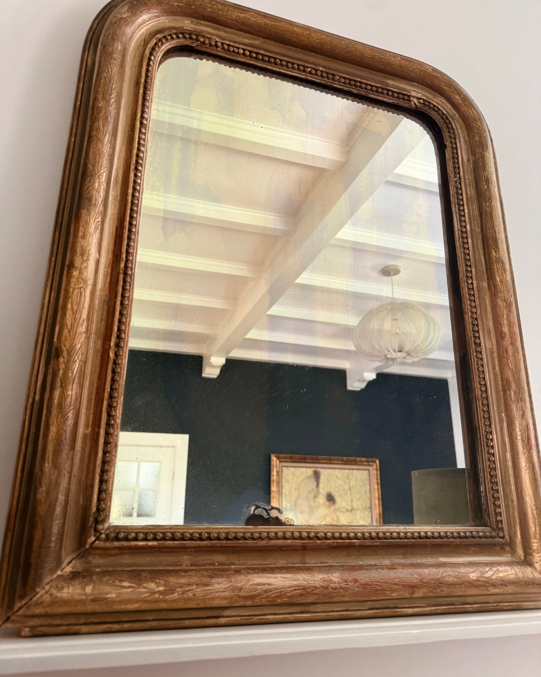 Franse spiegel met originele spiegelplaat | 55 × 70 cm