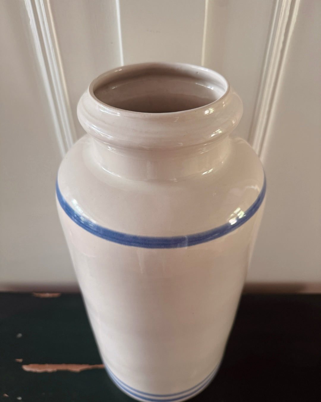 Vintage West Germany vaas blauw-wit – 46 cm