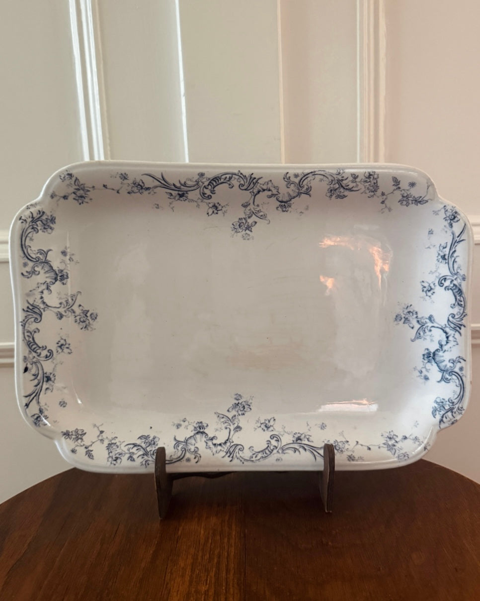 Oude Regout Riva serveerschaal blauw-wit – 31,5 cm