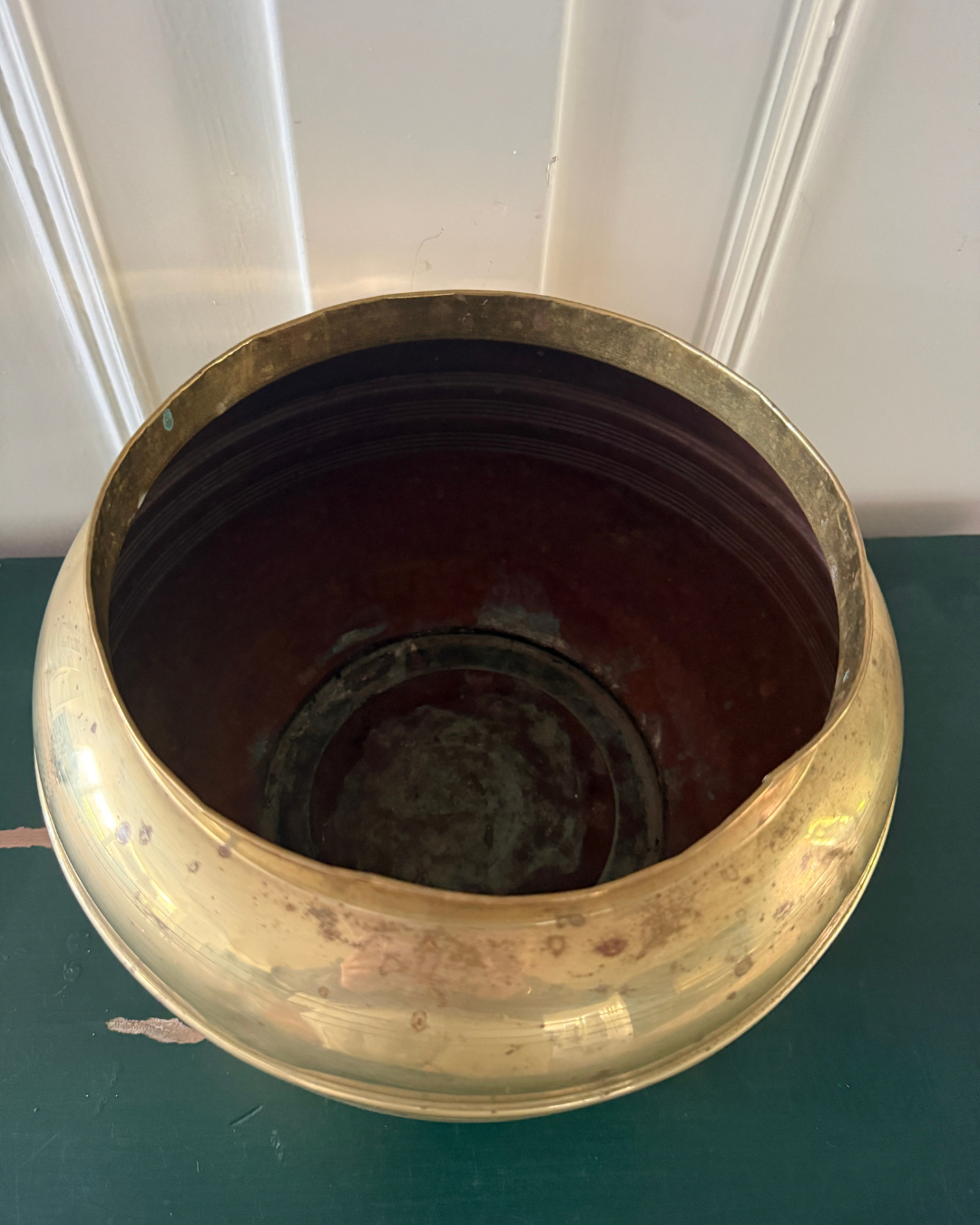 Vintage koperen plantenpot – Ø 20 × 18 cm