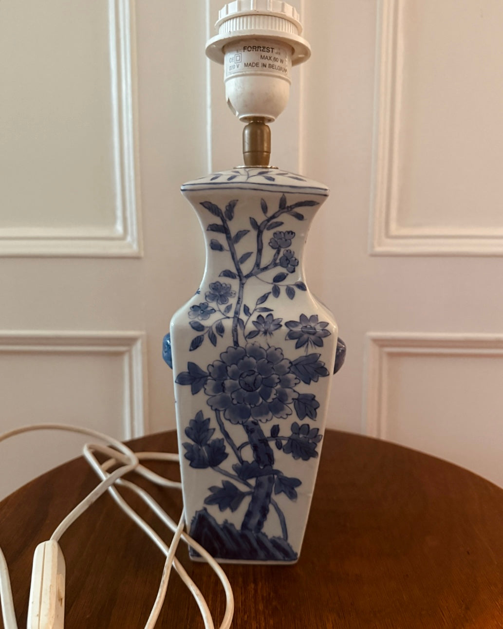 Blauw-witte Chinese lampenvoet – 30 cm