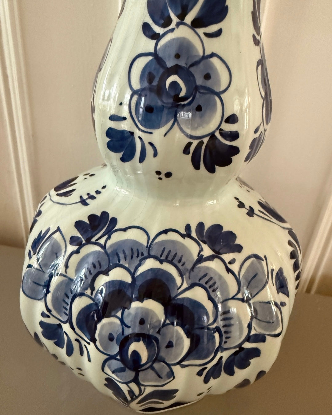 Vintage Delftsblauwe buikvaas | Handbeschilderd