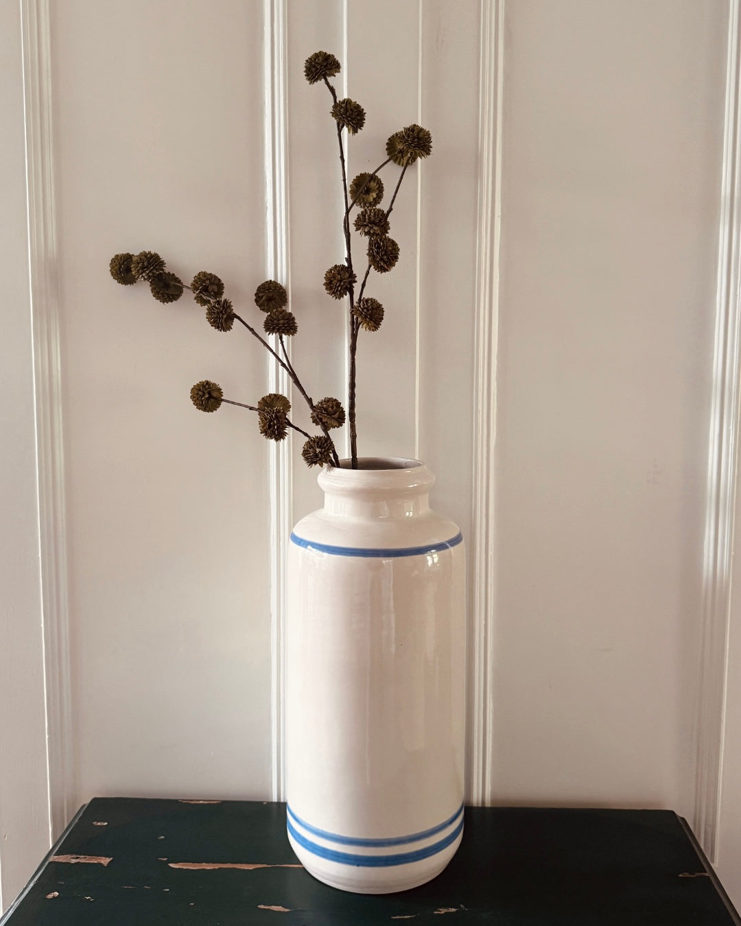 Vintage West Germany vaas blauw-wit – 46 cm