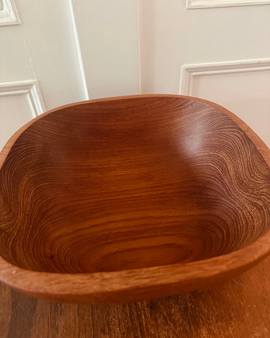 Vintage teakhouten schaal – 25 cm