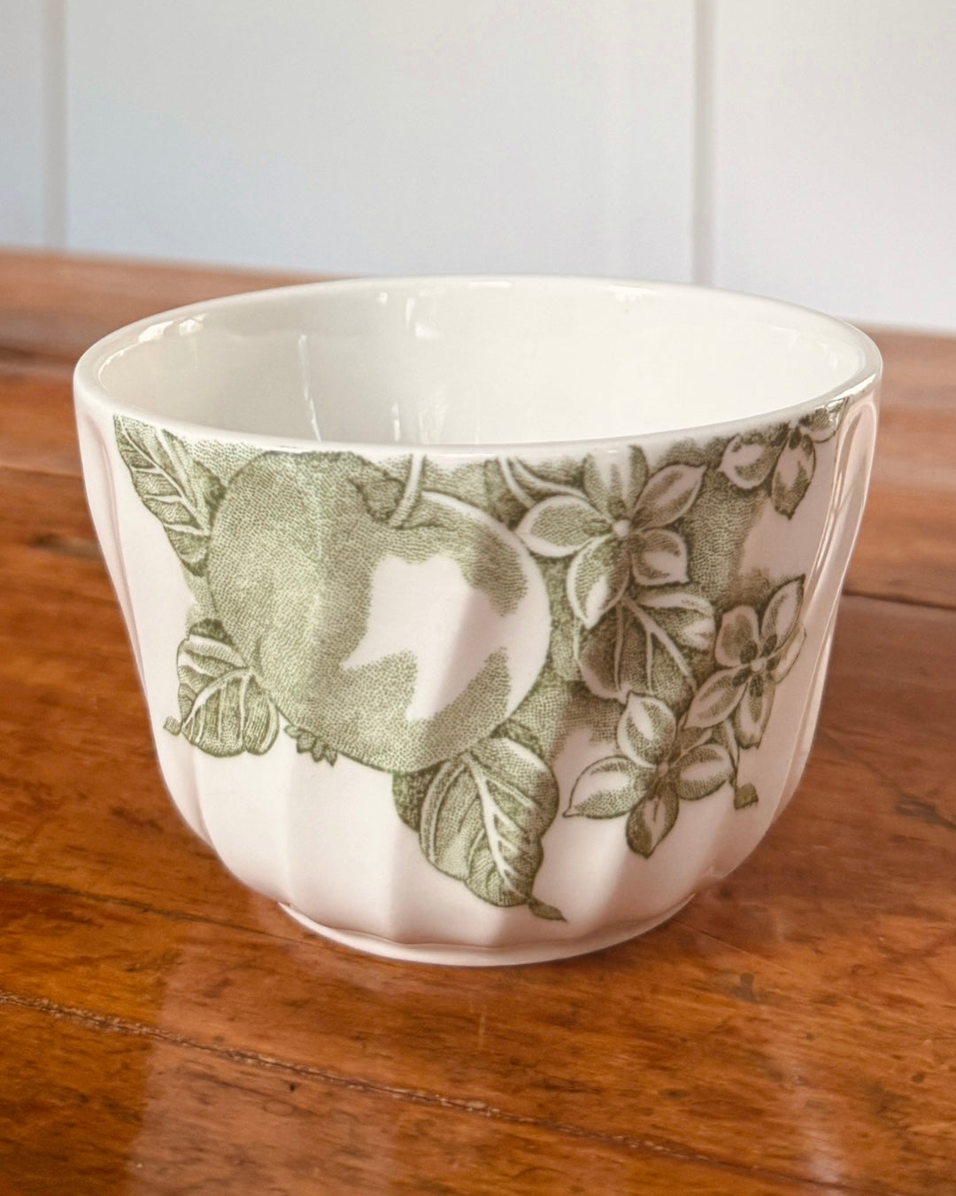 Set van 12 Engelse Wood & Sons schaaltjes – groen decor Ø10 cm