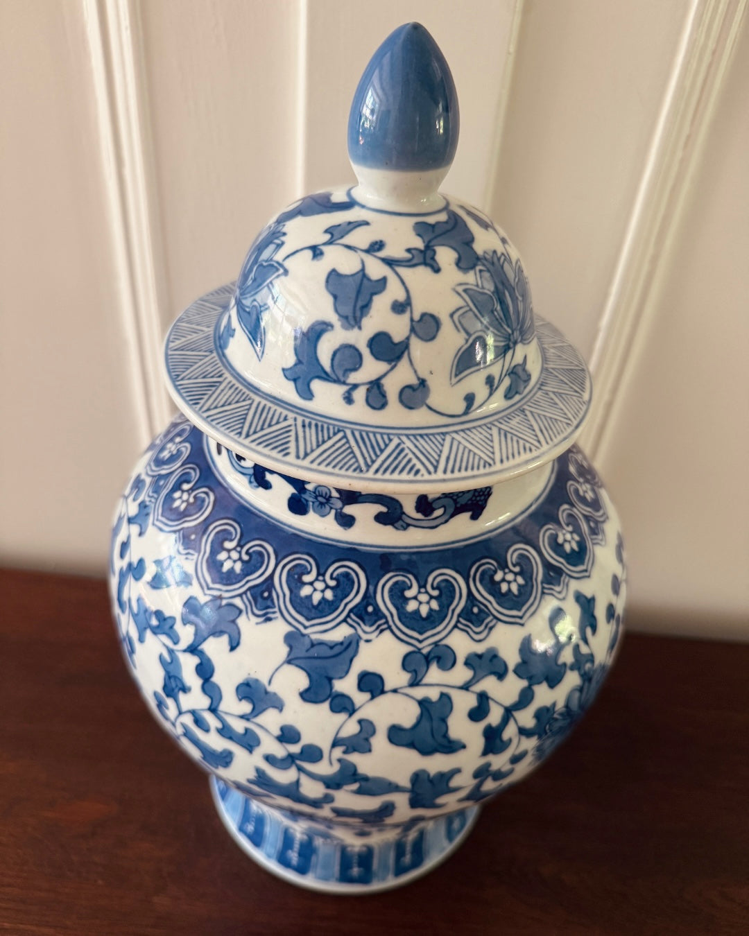 Grote blauw-witte gemberpot | Flamant | 37 cm