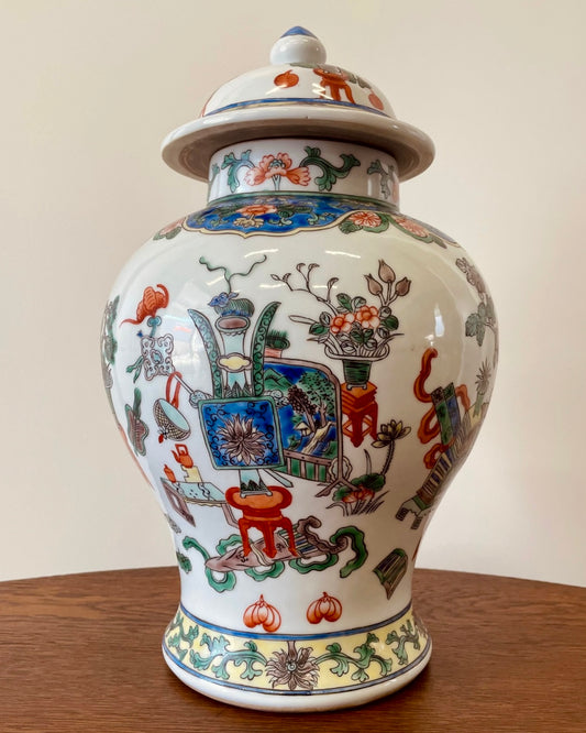 Prachtige grote Chinese dekselvaas