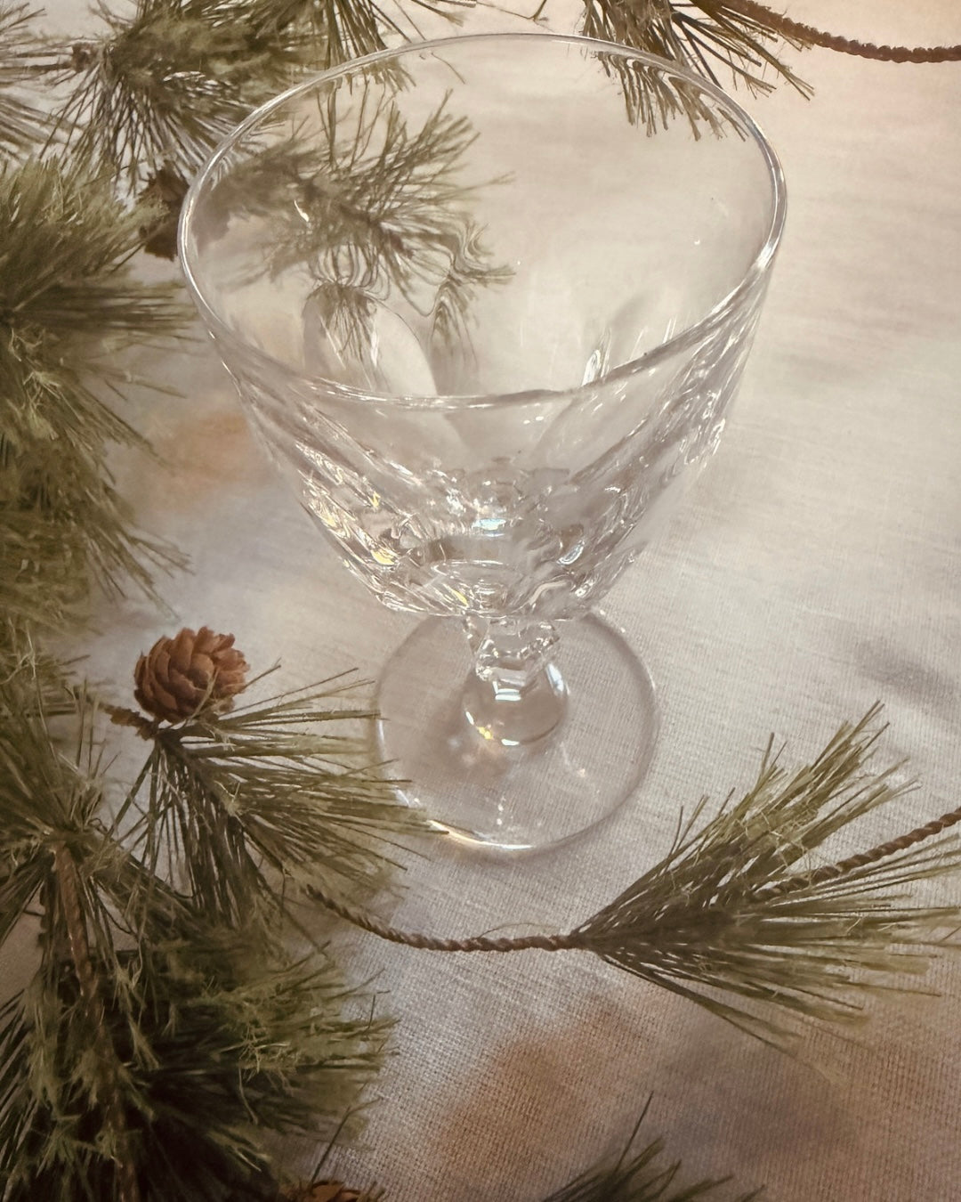 Set vintage kristallen wijnglazen