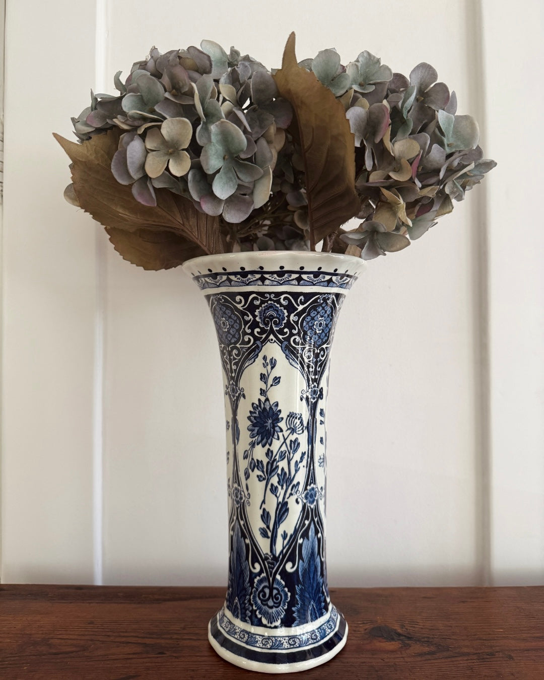 Vintage Boch vaas blauw-wit – 31,5 cm