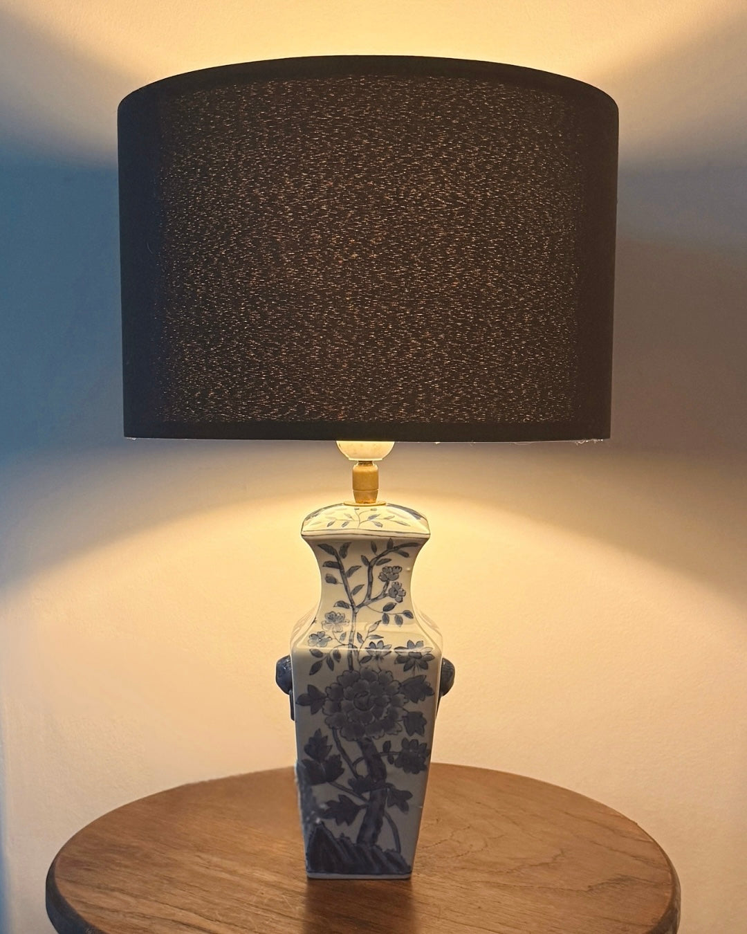 Blauw-witte Chinese lampenvoet – 30 cm