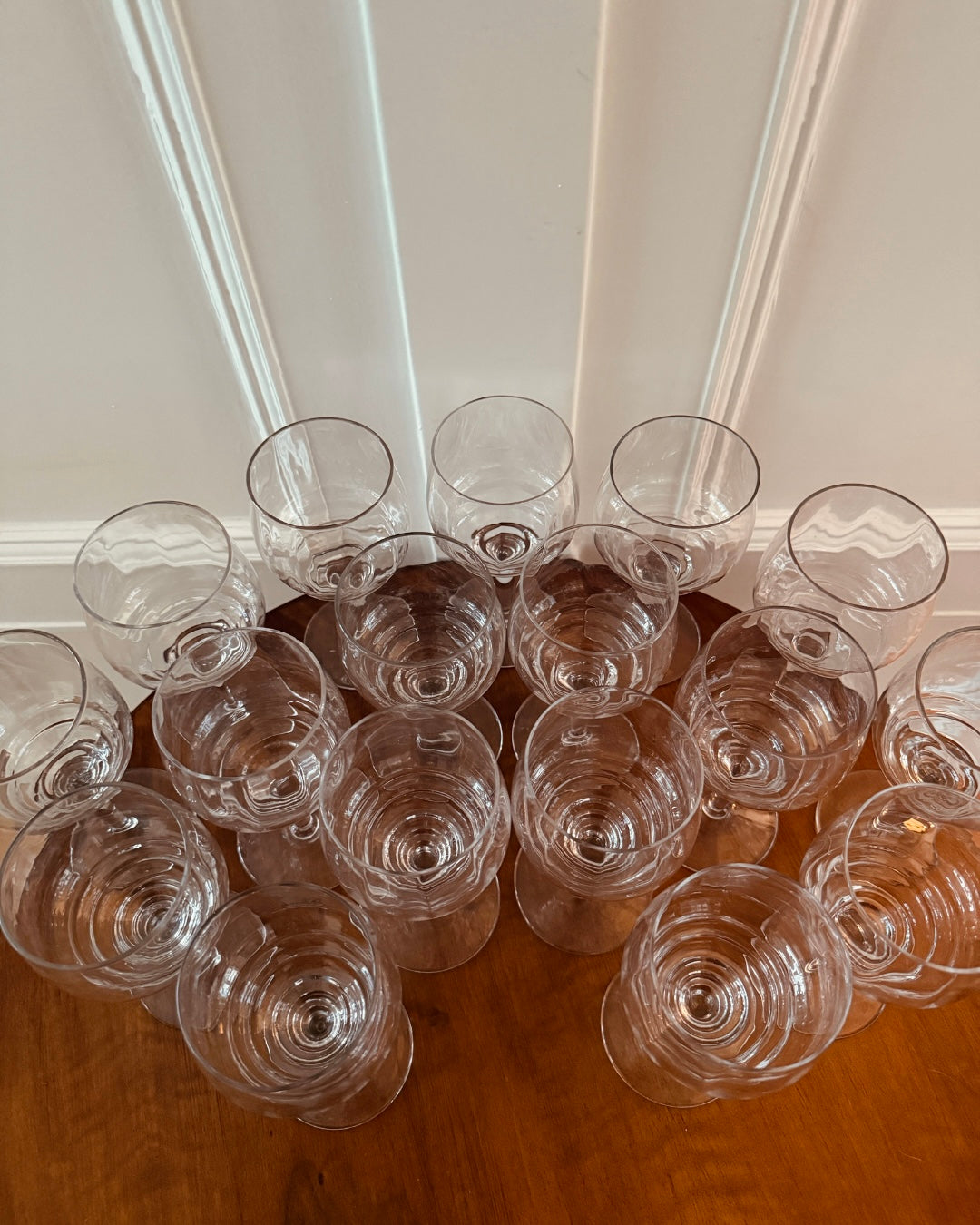 Vintage glazen – set van 17 | ca. jaren 50/60