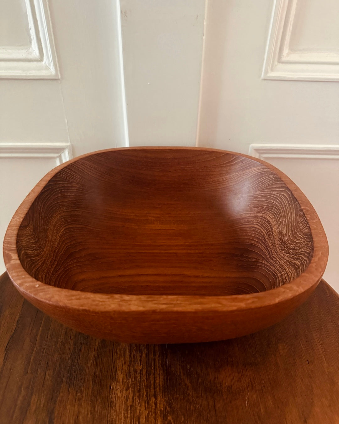 Vintage teakhouten schaal – 25 cm
