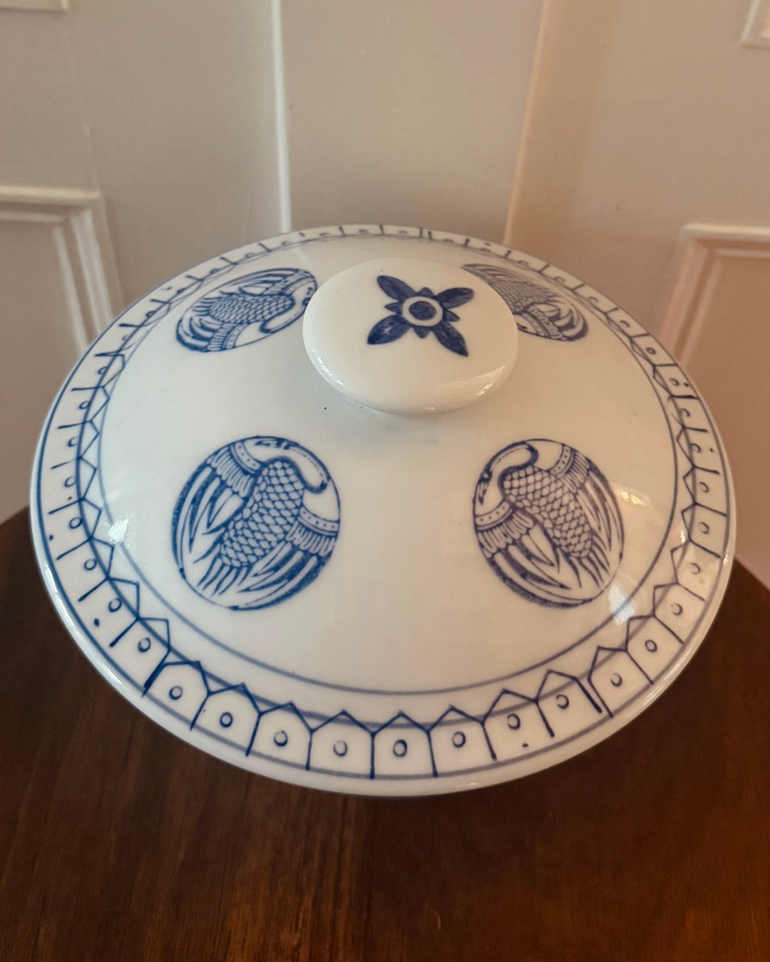 Blauw-witte Chinese pot met deksel – Ø 19 cm