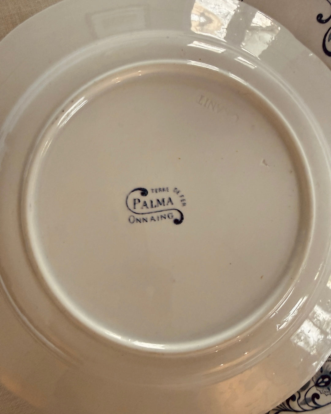 Set Franse schalen Palma – Terre de Fer Onnaing (blauw/wit)