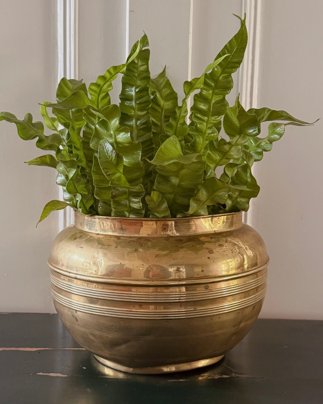 Vintage koperen plantenpot – Ø 20 × 18 cm