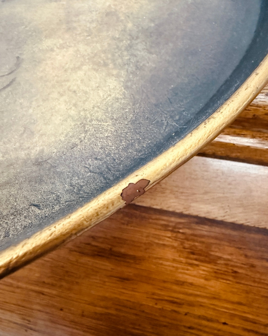 Antiek stijl ovaal dienblad met handgrepen – 62 cm