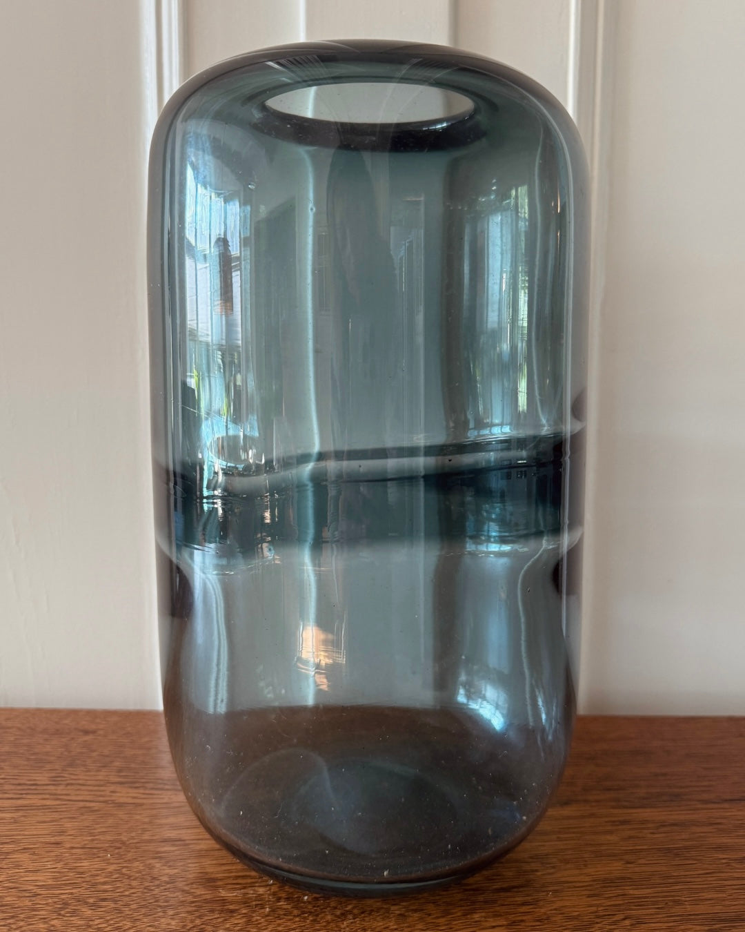 Grote blauwe glazen vaas – 33,5 cm